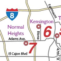 map to stop 7 of San Diego Pottery Tour