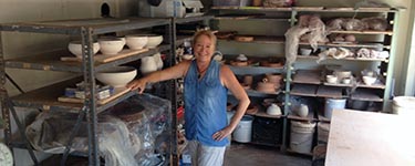 David Cuzick working in his studio