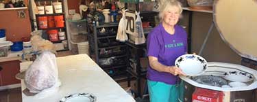 Bernie James in her studio.
