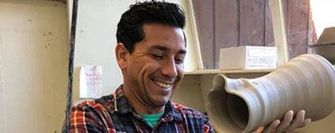 Sam Lopez in his studio.